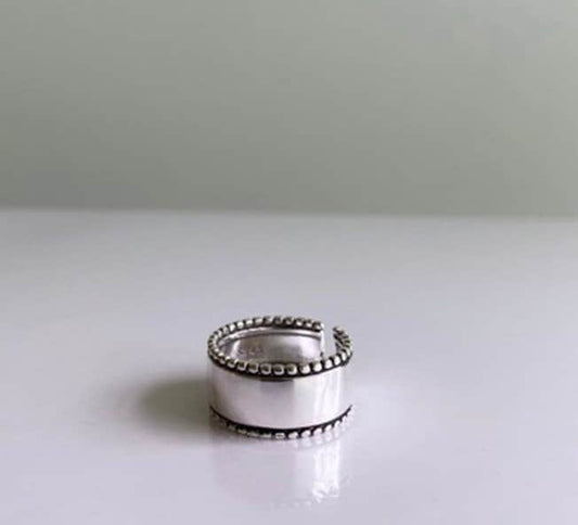925 Solid Sterling Silver Chunky Boho Stackable Adjustable Ring, Chunky Silver Ring, Silver Band Ring, Silver Big Ring, Adjustable Ring